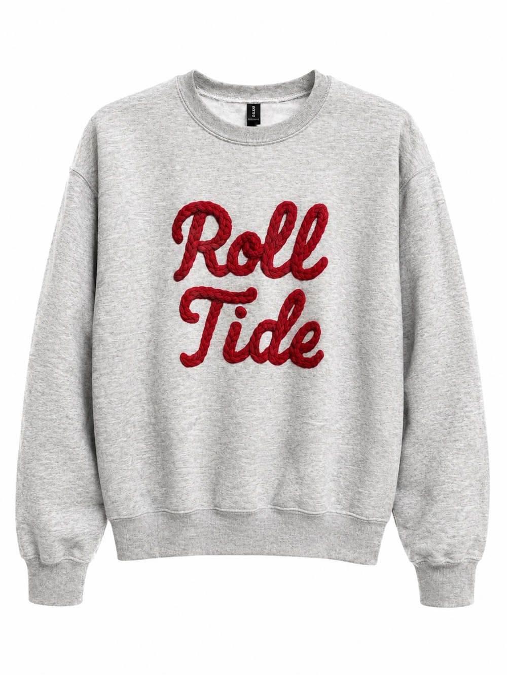 Faux Crochet Roll Tide Sweatshirt – Heather Gray